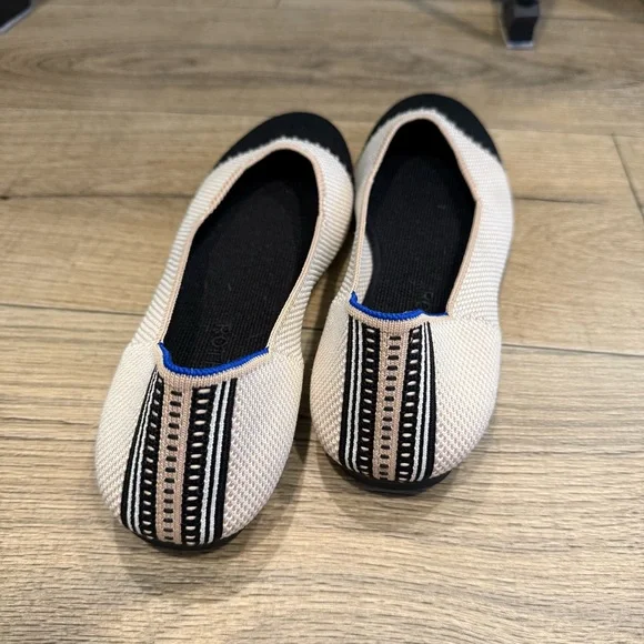 Rothy’s Black and Cream Flats with Comfort Women’s 10 - Picture 3 of 6